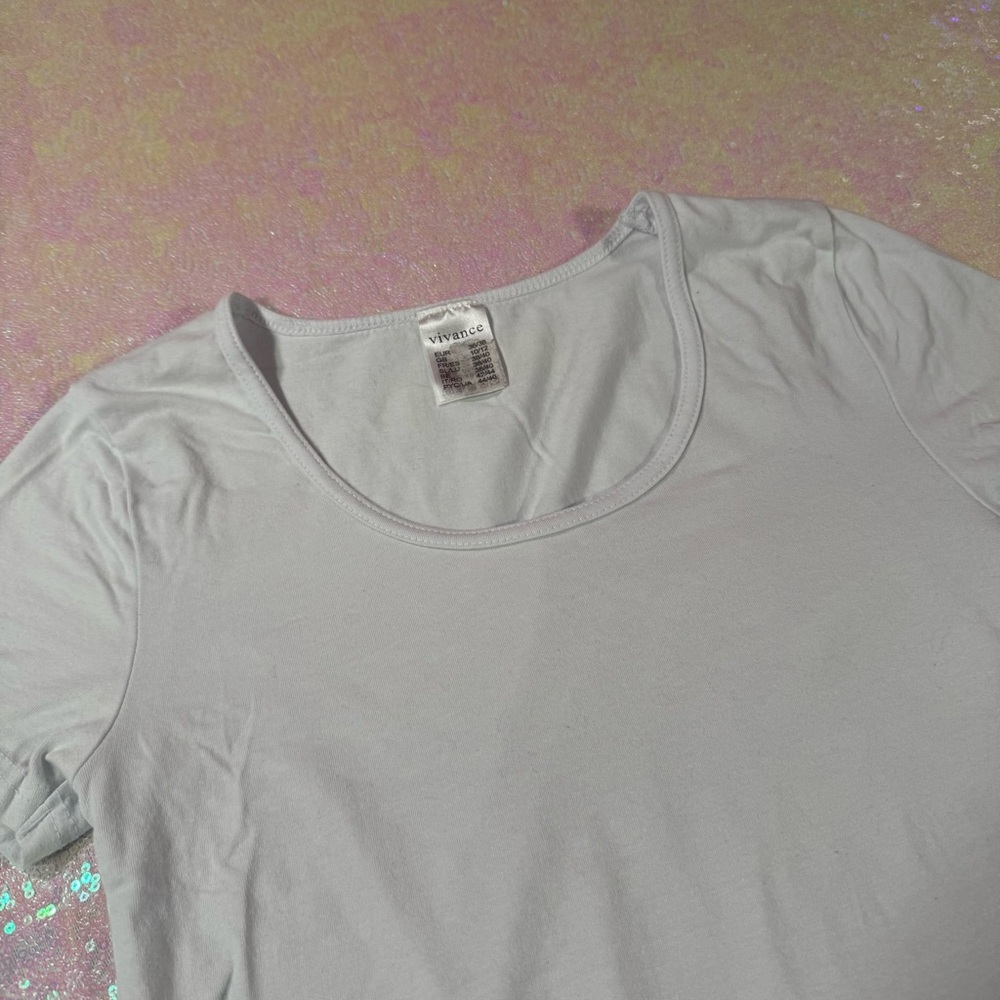 White Scoop Neck Tee Basic Bodysuit - image 5